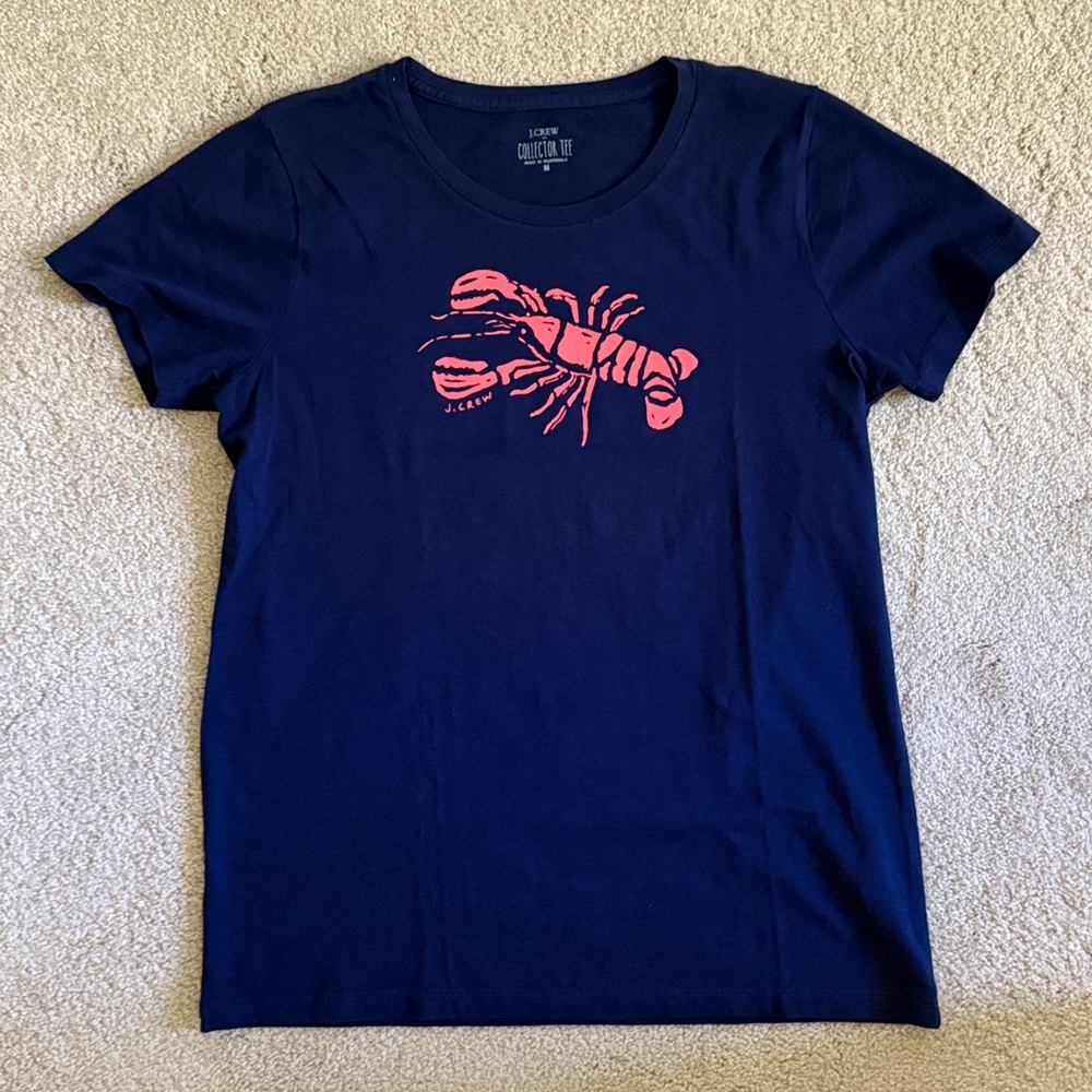 J. Crew Navy Collector Lobster Tee Women’s Medium NWOT